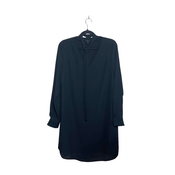 Who What Wear Black Tie Neck Long Sleeve Knee-length Shift Dress Medium Women’s - Picture 1 of 10